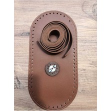 Suni Deri Kahve-Taba Örgü Kağıtip Oval Zara Modeli Çanta Seti Malzemeler(Çanta Tabanı Askısı Kilidi)