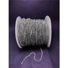 (10 Metre) Metre Gümüş Renk Metal Metrelik Zincir Takı Malzemesi Zinciri 0,6 mm