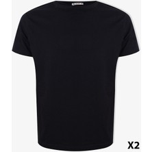 Erkek 2'li Basic Likralı T-Shirt