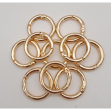 10LU 2 cm Light Gold Renk Yaylı Halka Örgü Çanta Için