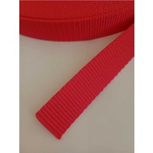 Kolon Şerit  Kırmızı Dar Dokuma (2,5 Cm) 25 mm x 10 Metre Çanta ve Tasma Hobi Kolonu Kemer Şerit