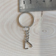 50 Adet - 25 mm Zincirli Metal Anahtarlık Halkası Gümüş Renk Amigurumi ve Makrome