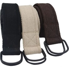 Unisex 3'lüsiyahkrem-Bej Kahverengi D Tokalı Siyah Halkalı Dokuma Taktik Spor Kanvas Bez Kotkemer