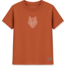 Göktürk Motifli Gümüş Bozkurt Kafası Kiremit Basic Tişört