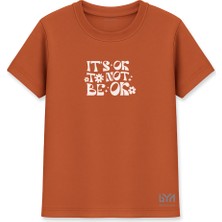 It's Ok Not Ok Kadın Basic Kiremit Tişört