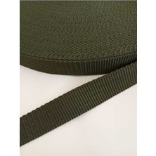 Kolon Şerit  Haki Dar Dokuma (2,5 Cm) 25 mm x 5 Metre Çanta ve Tasma Hobi Kolonu Kemer Şerit