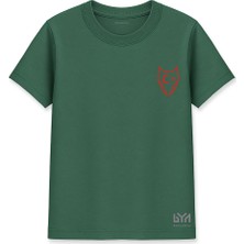 Hilalli Bozkurt Maskesi Minimal Yeşil Basic Tişört