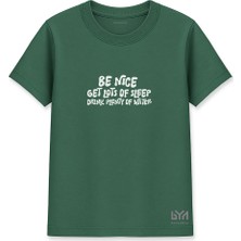 Be Nice Kadın Basic Yeşil Tişört