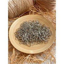 Makrome Anahtarlık ve Çanta Kancası 2 cm Gümüş 10 Adet