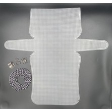 Eyfel Kadın Plastik Kanvas Çanta Seti Beyaz Renkli Desenli Kullanım İçin Pratik Aksesuar