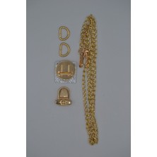 Eyfel Light Gold Renk Zincir Set Kadın Aksesuar Zarif ve Dayanıklı Tasarım ile Şıklığınızı Artırın