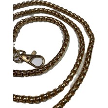 Küp Çanta Zinciri - Gold Rengi Çanta Omuz Askısı - Gold Rengi El Örgü Çanta Askısı - Gold Rengi