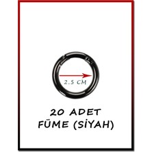 Siyah Açılır Yaylı Halka 20'li Set