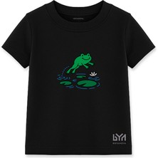 Zıpzıp Kurbağa Siyah Çocuk Basic Tişört