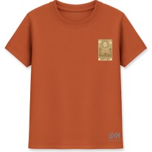 Happy Place Doğa Temalı Cep Baskılı Kiremit Basic Tişört