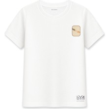 Minimal El Temalı Sanatsal Illüstrasyonlu Beyaz Basic Tişört