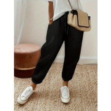 Equri Kadın Yüksek Bel Lastikli Belde Bağcık Detaylı Aerobin Pantolon