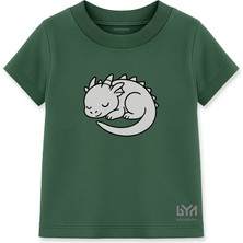 Uykucu Ejder Yeşil Çocuk Basic Tişört