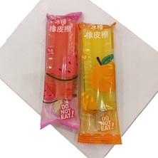 2 Adet Büyük Boy Çubuklu Dondurma Şeklinde Silgi (Kırmızı/sarı) (10CM)