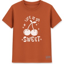 Life Is Kadın Basic Kiremit Tişört