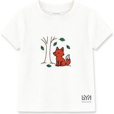 Sonbahar Tilkisi Beyaz Çocuk Basic Tişört
