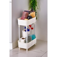 Teknotrust Iki Katlı Çok Amaçlı Tezgah Altı Raf ve Dolap Içi Düzenleyici, Beyaz