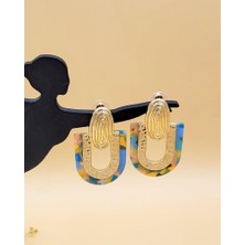 Asimetrik Geometrik Akrilik Yeşil Küpe