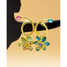 Swr Zirkon Taşlı Marka Model Çiçek Küpe