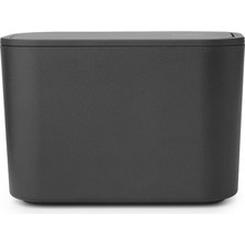 - Mindset Banyo Atık Kutusu - Küçük Atıklar Için Ideal - Çıkarılabilir Salıncak Kapağı - Temizlemesi Kolay - Çizilmez - Korozyona Dayanıklı - Koyu Gri - 8,5 x 15 x 9,8 cm