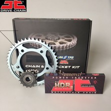 Zincir Dişli Seti Honda Cbr R 125CC Zincir: JT-428HDR ÇELİK-124 Ön-Arka Dişli: Jt 15T-42T 2004-2010