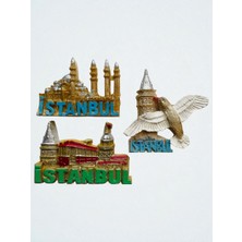 Galata Gift Istanbul Temalı Buzdolabı Magneti, 3'lü Şehir Magnet Seti, Buzdolabı Süsü Istanbul