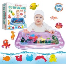 Renkli Bebek Su Matı Tummy Time Aktivite Oyuncağı 1+ Yaş Için Eğlenceli Su Havuzu