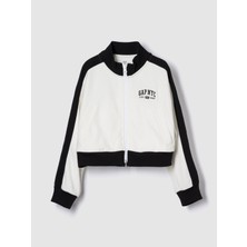 Gap Kız Çocuk Beyaz Nyc Vintage Soft Logo Koşu Ceket
