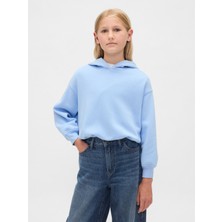 Gap Kız Çocuk Bebe Mavisi Vintage Soft Oversized Bubble Sweatshirt