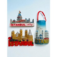 Galata Gift Istanbul Temalı Buzdolabı Magneti, 3'lü Şehir Magnet Seti, Buzdolabı Süsü Istanbul