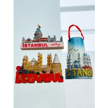Galata Gift Istanbul Temalı Buzdolabı Magneti, 3'lü Şehir Magnet Seti, Buzdolabı Süsü Istanbul