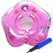 3+ Yaş Bebek Boyun Simidi Pembe, Pompa Hediyeli, Çok Renkli