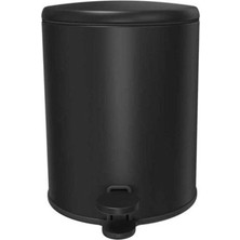 Şık 6 Litrelik Mat Siyah Pedli Çöp Kutusu, Modern ve Kullanışlı Tasarım