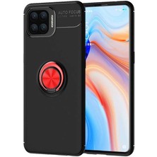 Oppo Reno A73 Kılıf Scks Ravel Silikon Kapak-Siyah-Kırmızı