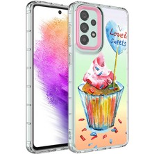 Galaxy A73 Kılıf Kamera Korumalı Renkli Desenli Sert Silikon Scks Korn KAPAK-NO15