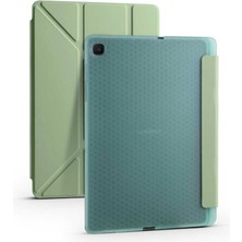 Galaxy Tab A7 10.4 T500 2020 Kılıf  Uyumlu Scks Tri Folding Kalem Bölmeli Standlı Kılıf-Açık Yeşil