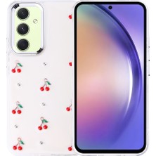 Galaxy A54 Kılıf Airbag Tasarımlı Simli Şeffaf Scks Kutup Kapak - Kiraz