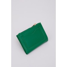 SHAKA Çimen Yeşili SHK70 Suni Deri Ön Cepli Bozuk ve Kağıt Para Bölmeli Kartlıklı Çıtçıt Kapatmalı Cüzdan