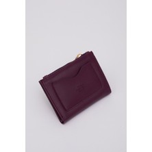 SHAKA Mor SHK70 Suni Deri Ön Cepli Bozuk ve Kağıt Para Bölmeli Kartlıklı Çıtçıt Kapatmalı Cüzdan