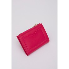 SHAKA Fuşya SHK70 Suni Deri Ön Cepli Bozuk ve Kağıt Para Bölmeli Kartlıklı Çıtçıt Kapatmalı Cüzdan