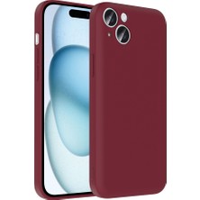 iPhone 15 Kılıf Kamera Korumalı Kartlık Hazneli Scks Vitra Kapak - Mürdüm