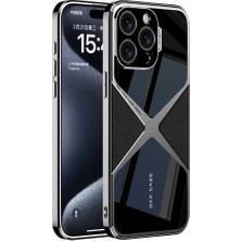 Apple iPhone 15 Pro Max Kılıf Ultra Ince Kamera Korumalı Pc + Deri Arka Yüzey Scks X-Pro Kapak-Siyah
