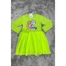 Tüllü Uzun Kollu Kız Çocuk Elbise