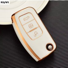 Ford Tourneo Courier Anahtar Kılıfı Beyaz-Gold