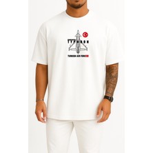 Oversize Eurofighter Typoon Turkish Göğüs Tasarımlı Unisex T-Shirt